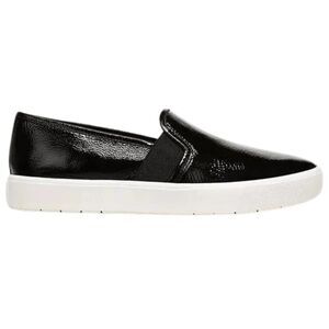 Vince Blair Leather Women's Slip-On Sneaker Black/White Sz 9